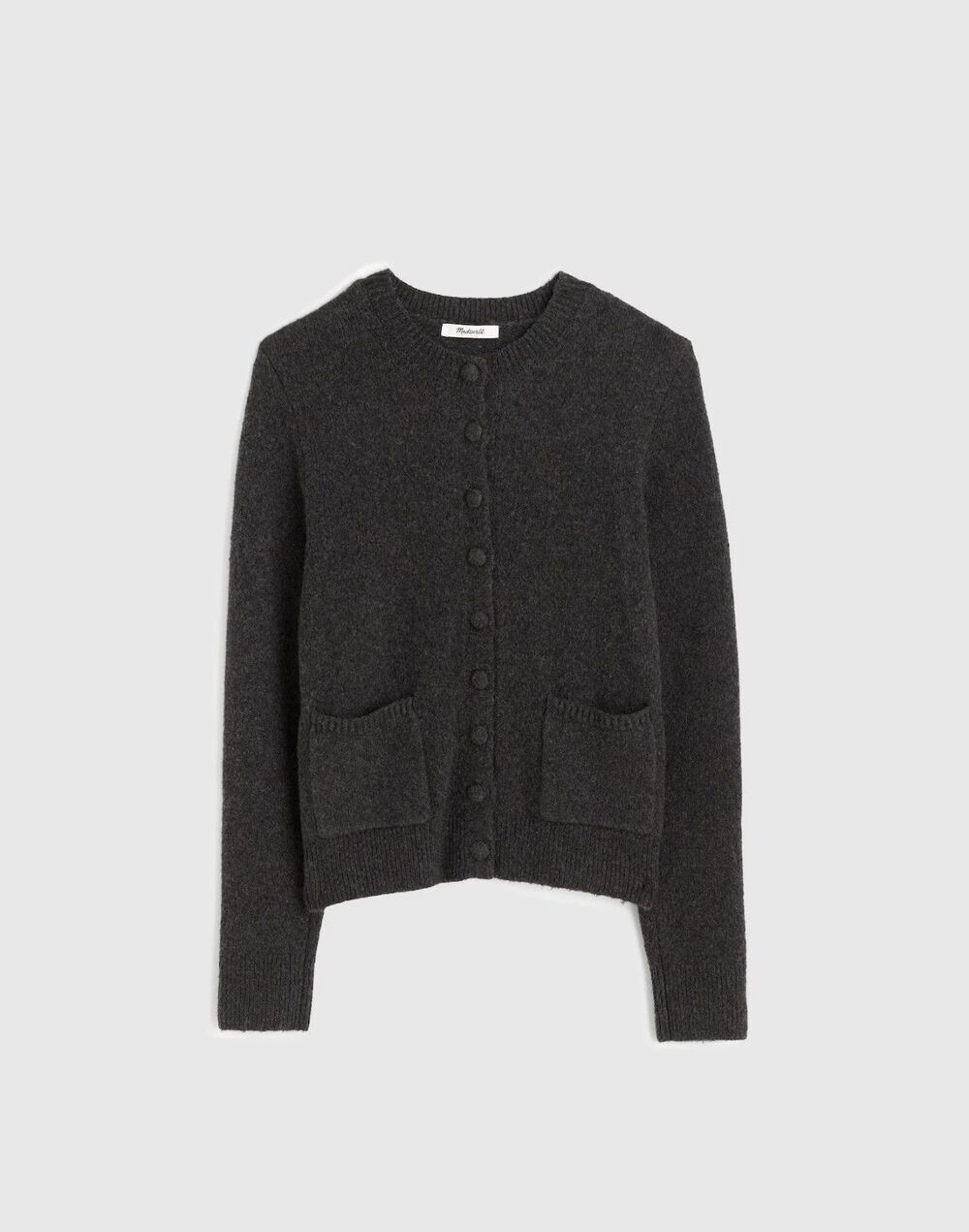 Madewell Cardigan Sweater Womens Small Gray Cotton Merino Blend Patch-Pocket NWT - Picture 7 of 9